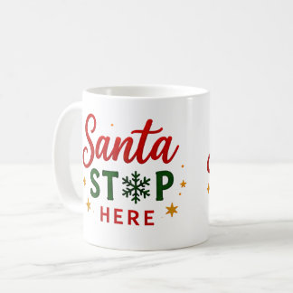 Santa stoppt hier Weihnachten Kaffeetasse