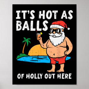 Santa Strand Heiß wie Holly Lustiges Weihnachten i Poster