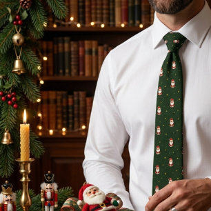 Santa Streuer auf tiefgrünem Urlaub Krawatte