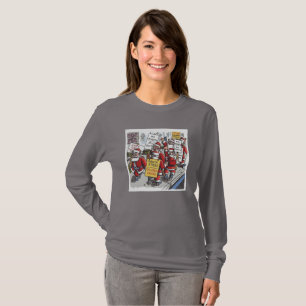 Santa Strike Frauen grau langärmliges T-Shirt
