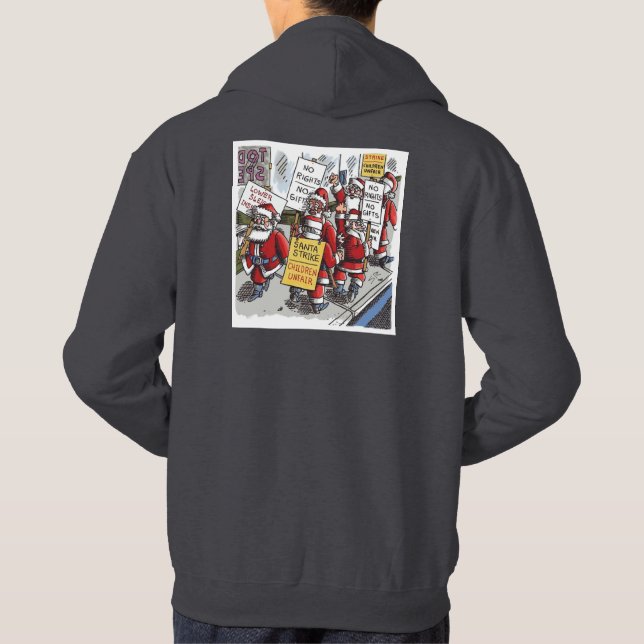 Santa Strike Männer dunkelgrauer Kapuzenpullover R Hoodie (Rückseite)