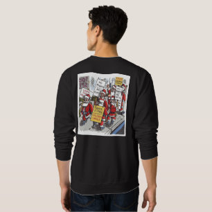 Santa Strike Männer schwarzes Sweatshirt Rücken