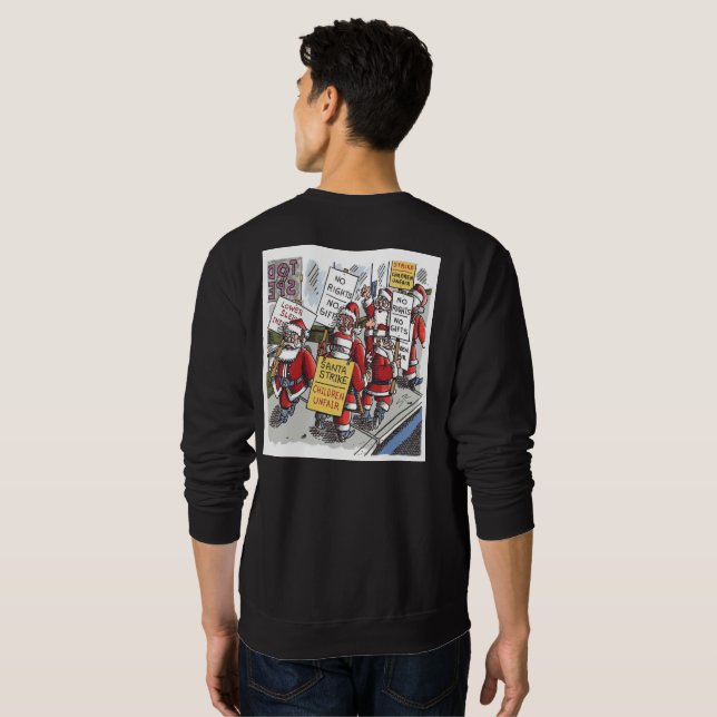 Santa Strike Männer schwarzes Sweatshirt Rücken (Schwarz voll)