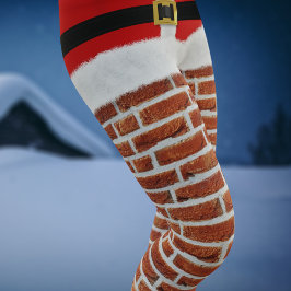 Santa Stuck im Chimney Funny Christmas Festival Leggings