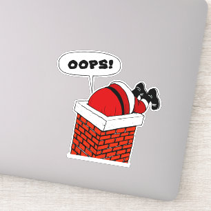 Santa Stuck in Chiminey Sticker