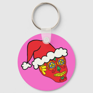 Santa Sugar Skull Schlüsselanhänger