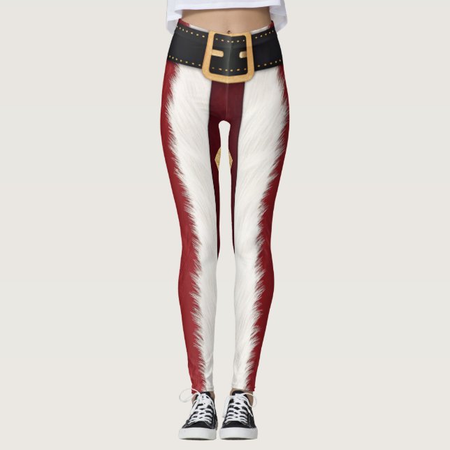 Santa Suit Striped Leggings – Modern Christmas  (Vorderseite)