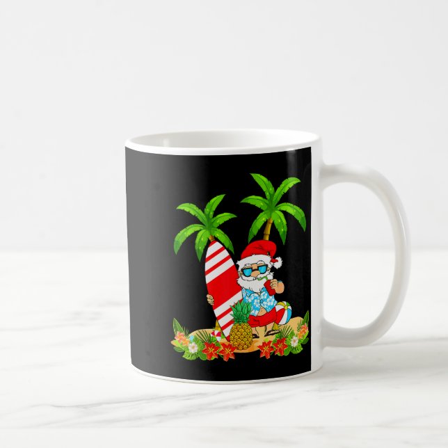 Santa Summer Surfing Christmas In July Beach Vacat Kaffeetasse (Rechts)