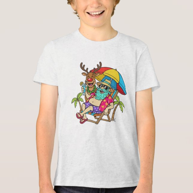 Santa Summer Tri-Blend Shirt (Vorderseite)