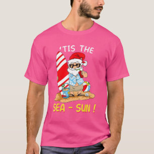 Santa Surf Ball Float Das Meer Sonne Weihnachten T-Shirt