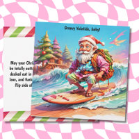 Santa Surfen in der psychedelischen Groovy des Oze