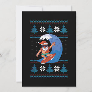 Santa surfen mit Sonnenbrille Einladung