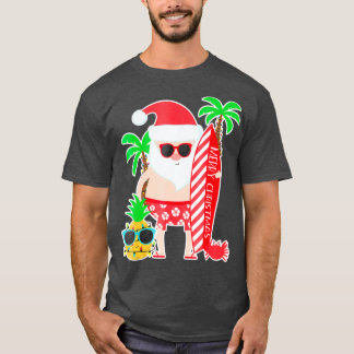 Santa Surfing Hawaiian Geschenk für Weihnachtsreis T-Shirt