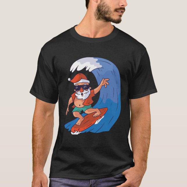 Santa Surfing T-Shirt (Vorderseite)