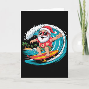 Santa surft am hawaiianischen Strand Weihnachten i Karte