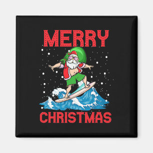 Santa surft eine gnarfy Welle Kids Jugend Surfer H Magnet