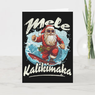 Santa surft Mele Kalikimaka Aloha Hawaii Weihnacht Karte