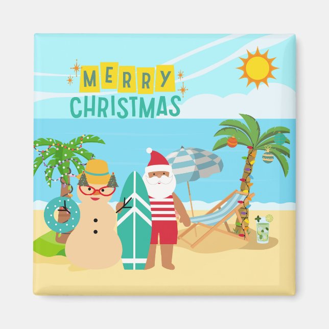 Santa Surft Weihnachtskreuzfahrt-Tür Magnet (Vorne)