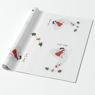 Santa Swan Gift Wrap Geschenkpapier