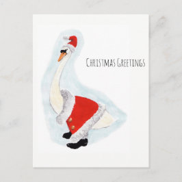 Santa Swan: Weihnachtsgrüße Feiertagspostkarte
