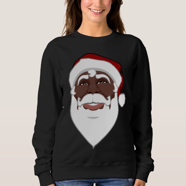 Santa Sweatshirt African American Santa Shirt (Vorderseite)