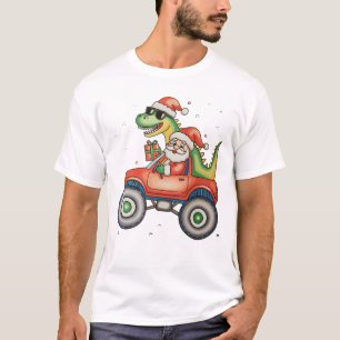 Santa T Rex Dinosaurier Monster Truck Weihnachten T-Shirt