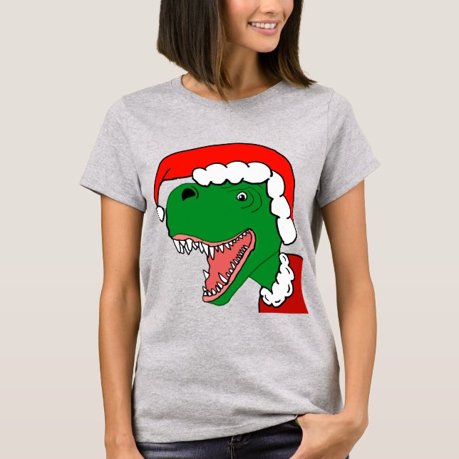 Santa T-Rex-Shirt T-Shirt (Vorderseite)