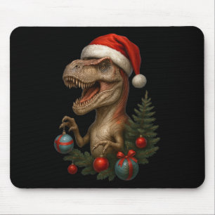 Santa T-rex Weihnachten Funny Dinosaur Holiday Mousepad
