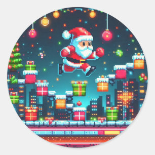 Santa T - Shirt Runder Aufkleber