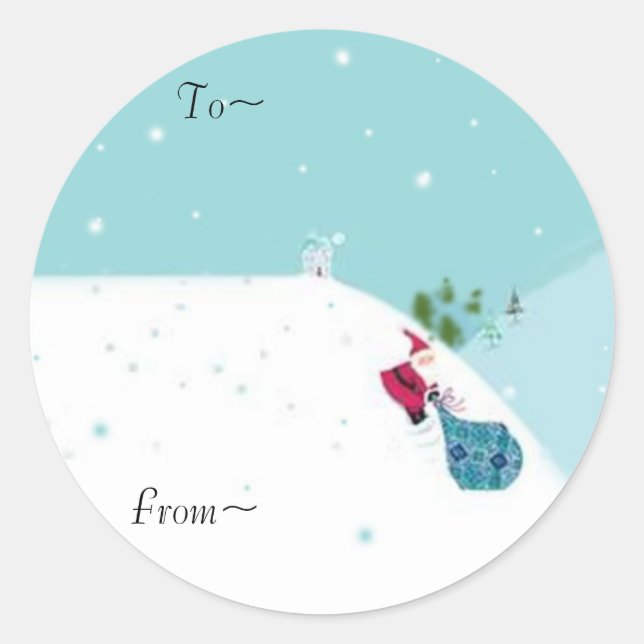 Santa-Tags Runder Aufkleber (Vorderseite)