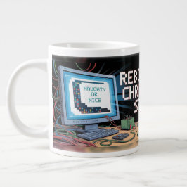 Santa Tech Support Jumbo-Tasse