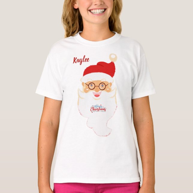 Santa Tee Shirt für Mädchen (Vorderseite)