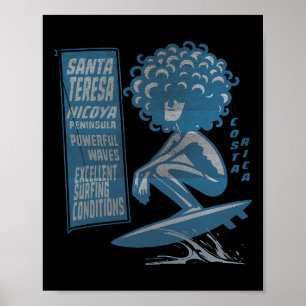 Santa Teresa, Costa Rica Surfen Vintage Poster