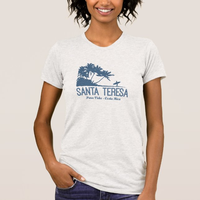 Santa Teresa Costa Rica Surfstrand T-Shirt (Vorderseite)