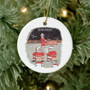 Santa Test Keramik-Ornament rund Keramik Ornament