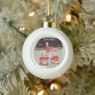 Santa Test Keramik-Weihnachtskugel-Ornament Keramik Kugel-Ornament