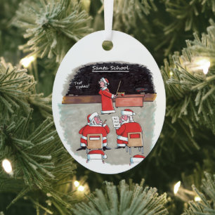 Santa Test ovaler Metallschmuck Ornament Aus Metall