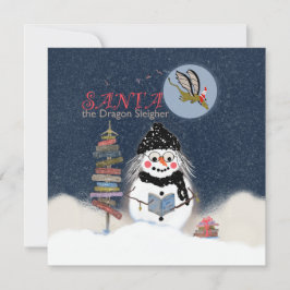 Santa the Dragon Sleigher Holiday Card Feiertagskarte