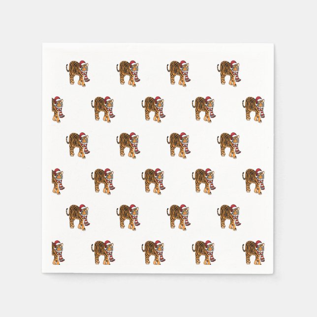 Santa Tiger Serviette (Vorderseite)
