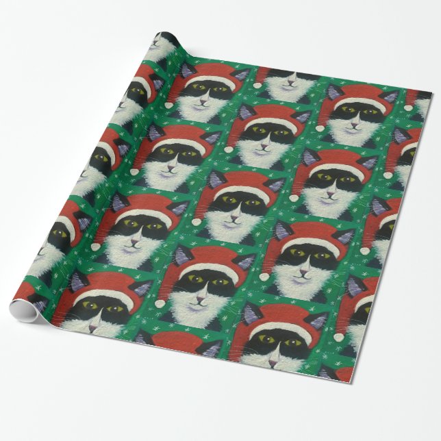 Santa Tixedo Katze Geschenkpapier (Ungerollt)
