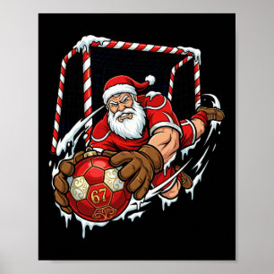 Santa Torwart 67 Fußball Ll Weihnachten Lustig Spo Poster