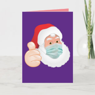 SANTA TRAARING FACEMASK PANDEMIC CHRISTMAS CARDS FEIERTAGSKARTE