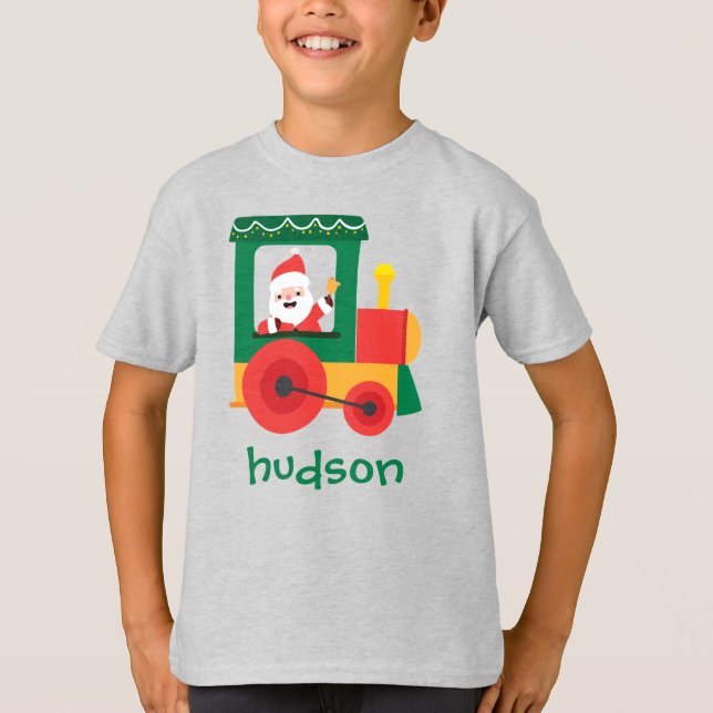 Santa Train Personalisierter T - Shirt (Vorderseite)