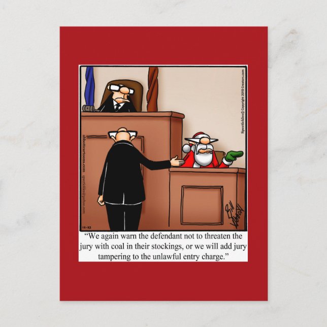 Santa Trial Spaß Weihnachten Postkarte (Vorderseite)
