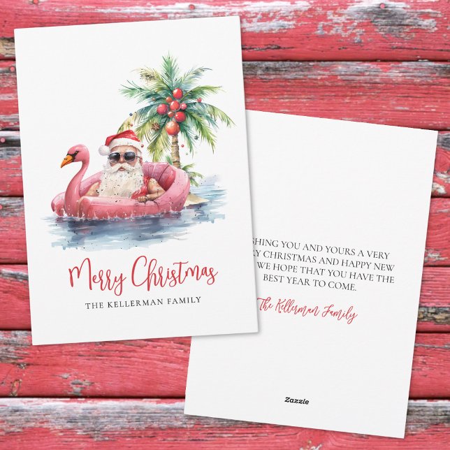 Santa Tropical Beach Weihnachten (Santa Tropical Beach Christmas Holiday Card)
