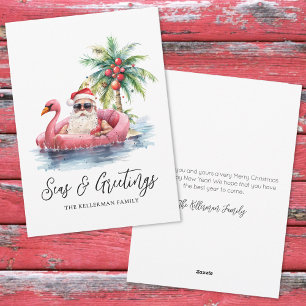Santa Tropical Beach Weihnachts-Frohe Festtage Feiertagskarte