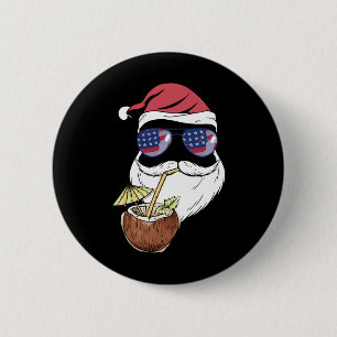 Santa Tropicaler Kokosnuss-Getränk Weihnachten im Button