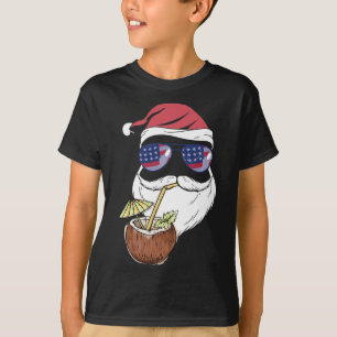 Santa Tropischer Kokosnuss-Getränk Weihnachten im  T-Shirt