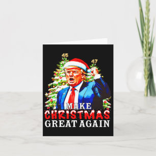 Santa Trump 45-47 Weihnachten Pajamas Make Christm Karte