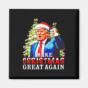 Santa Trump 45-47 Weihnachten Pajamas Make Christm Magnet